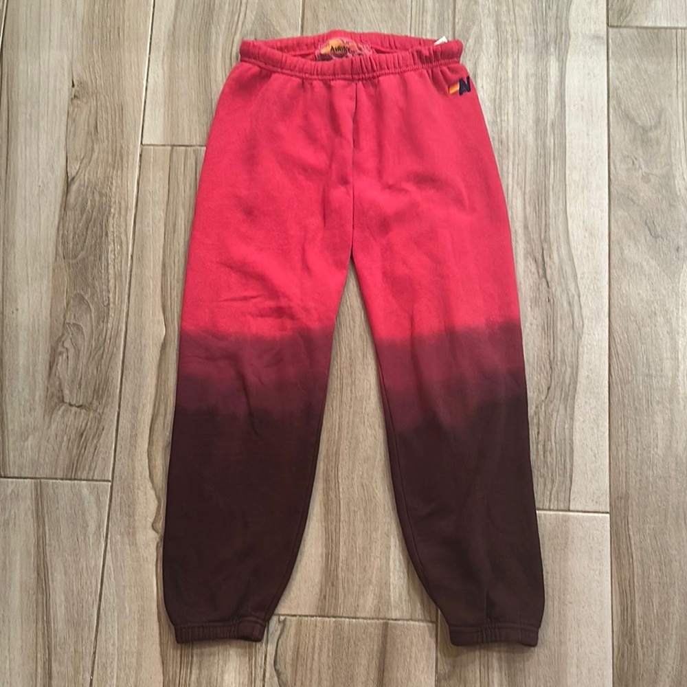 Women’s Aviator Nation Pink and Maroon Ombre Joggers sz M